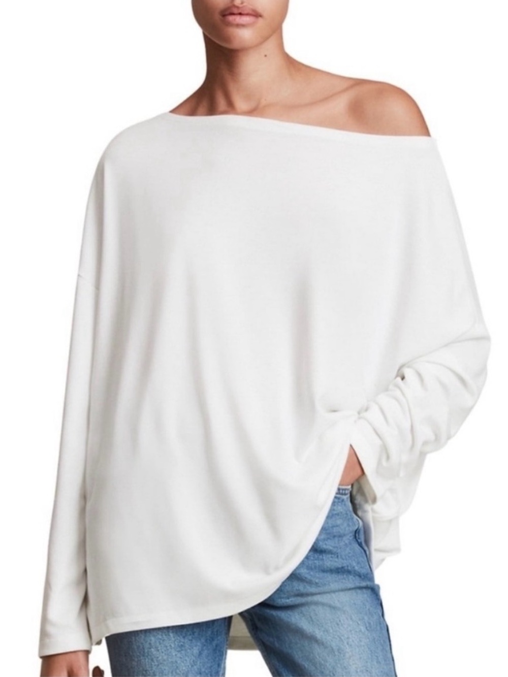 NWT AllSaints White Off The Shoulder Rita Top